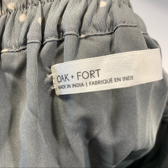 OAK + FORT Light Blue Polka Dot Midi Skirt - Picture 4 of 5